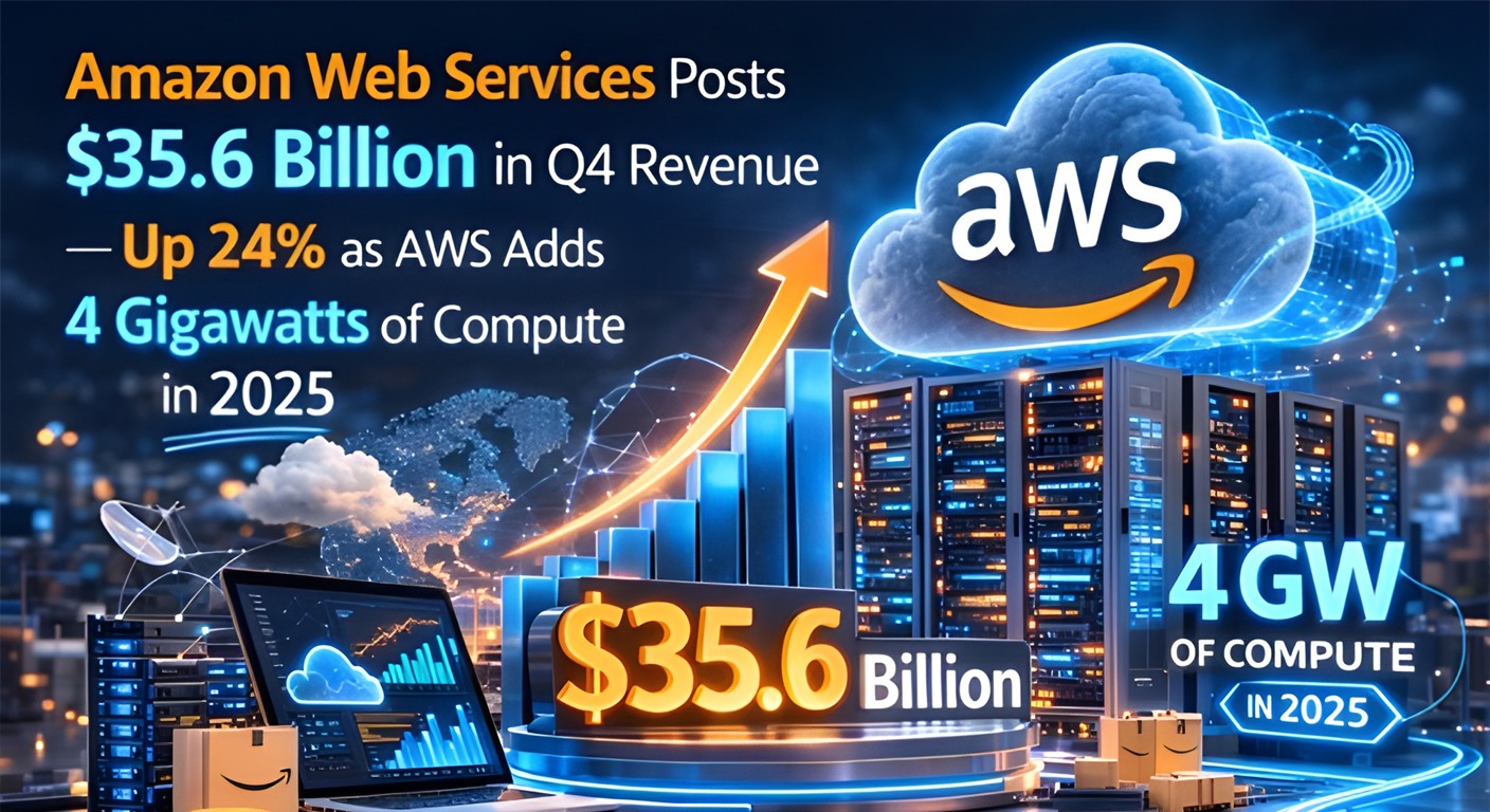 Amazon Web Services Posts $35.6 Billion in Q4 Revenue — Up 24% as AWS Adds 4 Gigawatts of Compute in 2025