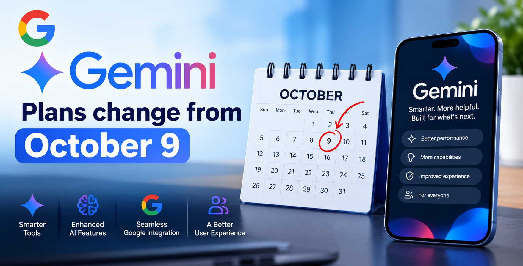 Gemini plans change from October 9